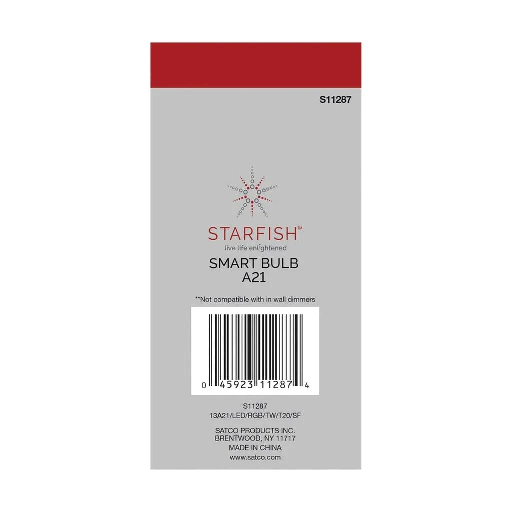 13W - A21 LED - RGB & Tunable White - Starfish IOT - Medium base - 220 Beam Angle - 120V - 1100 Lumens