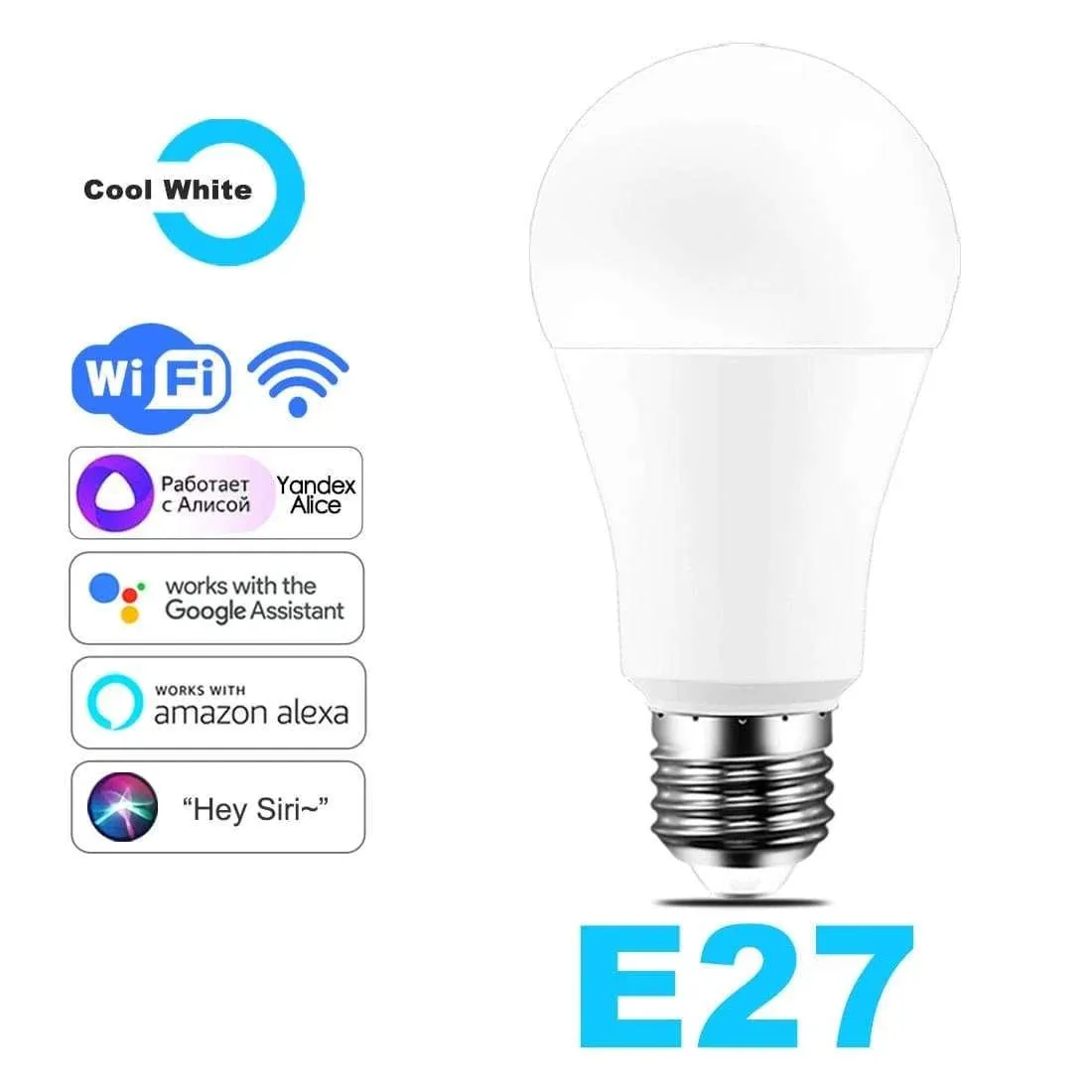 15W WiFi Smart Light Bulb - Voice-Controlled