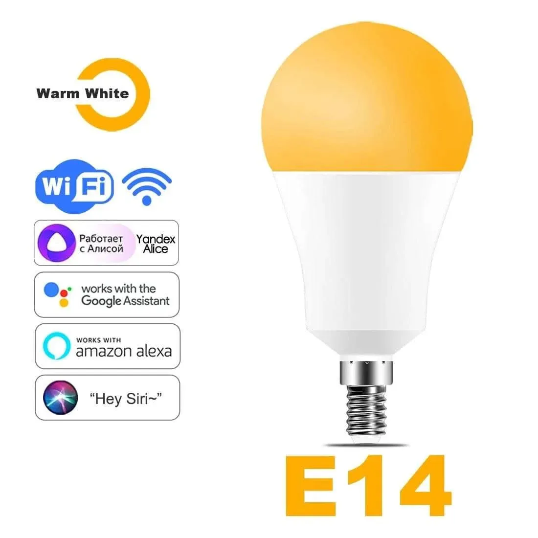 15W WiFi Smart Light Bulb - Voice-Controlled
