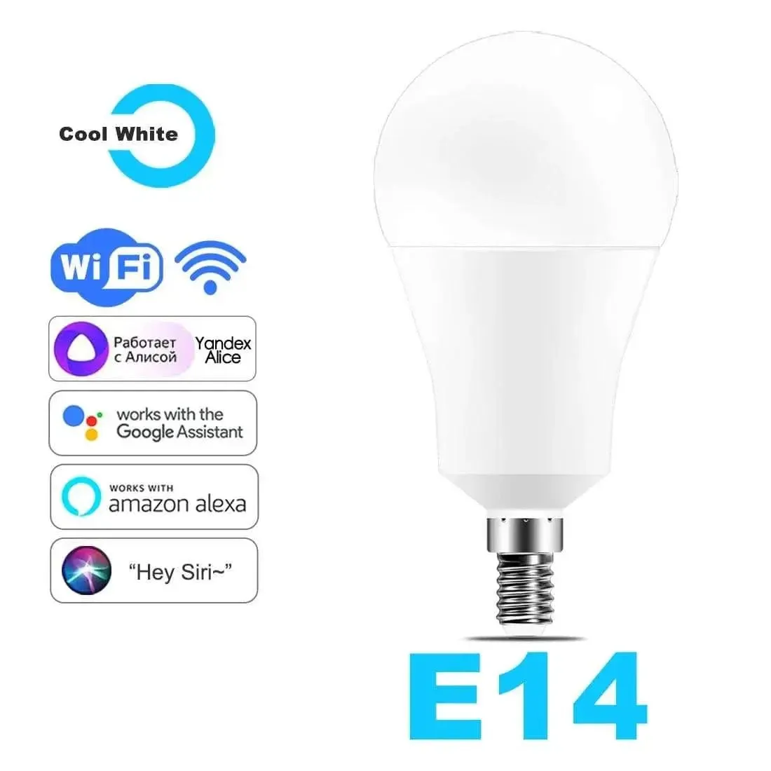 15W WiFi Smart Light Bulb - Voice-Controlled