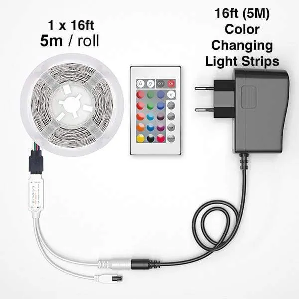 16ft Colour Changing LED Light Strip (Remote Included)