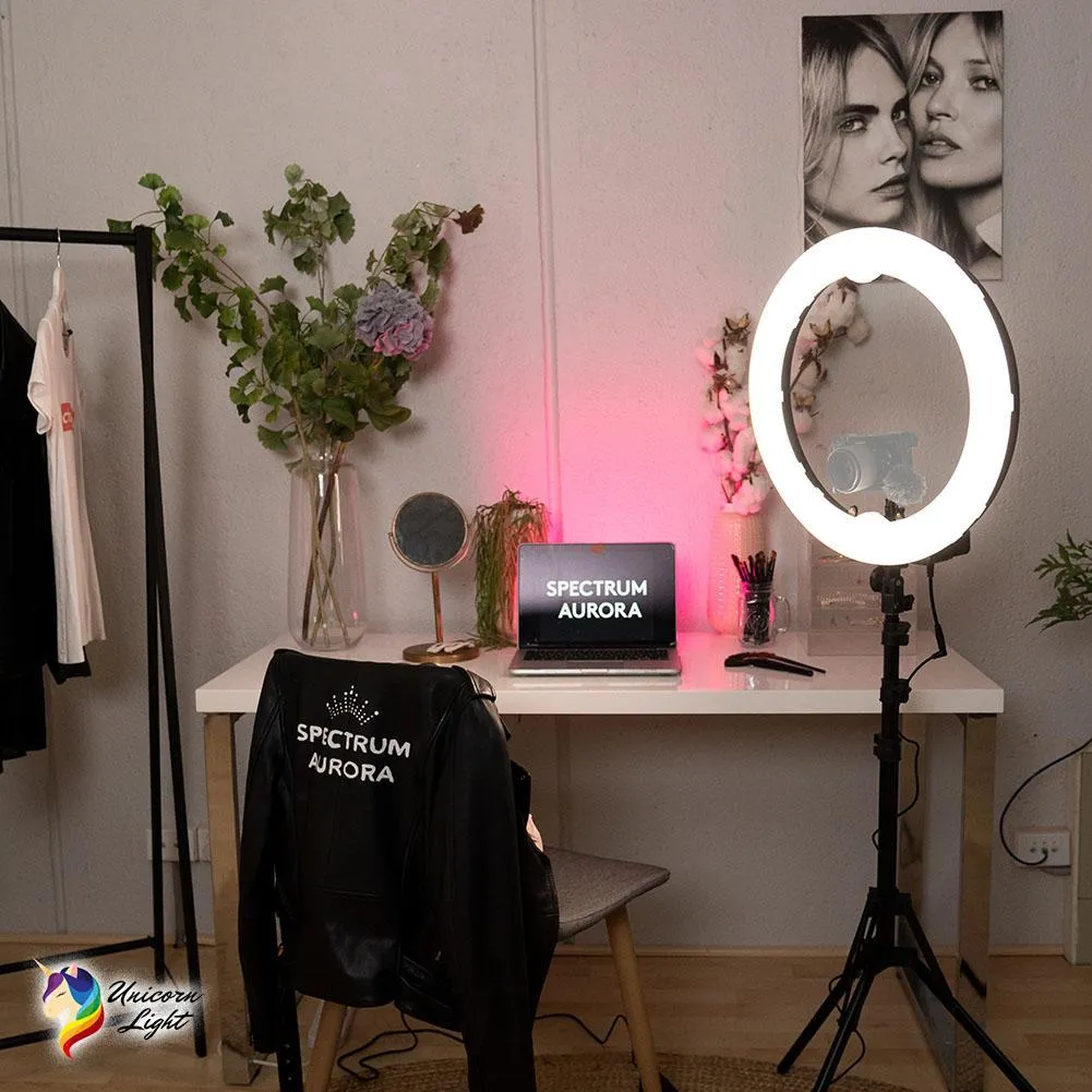 19" LED RGB Rainbow Ring Light - 'Unicorn'