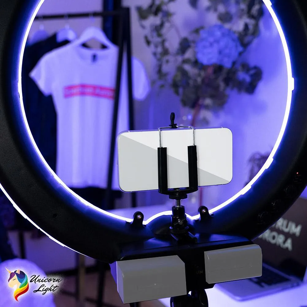 19" LED RGB Rainbow Ring Light - 'Unicorn'