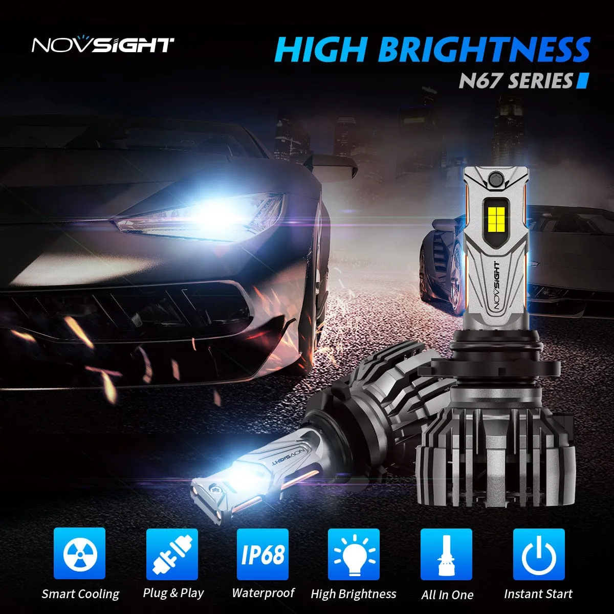 2006-2020 Honda Pilot Custom-Fit LED Bulbs H11 9005 Halogen Replacement 4 Bulbs