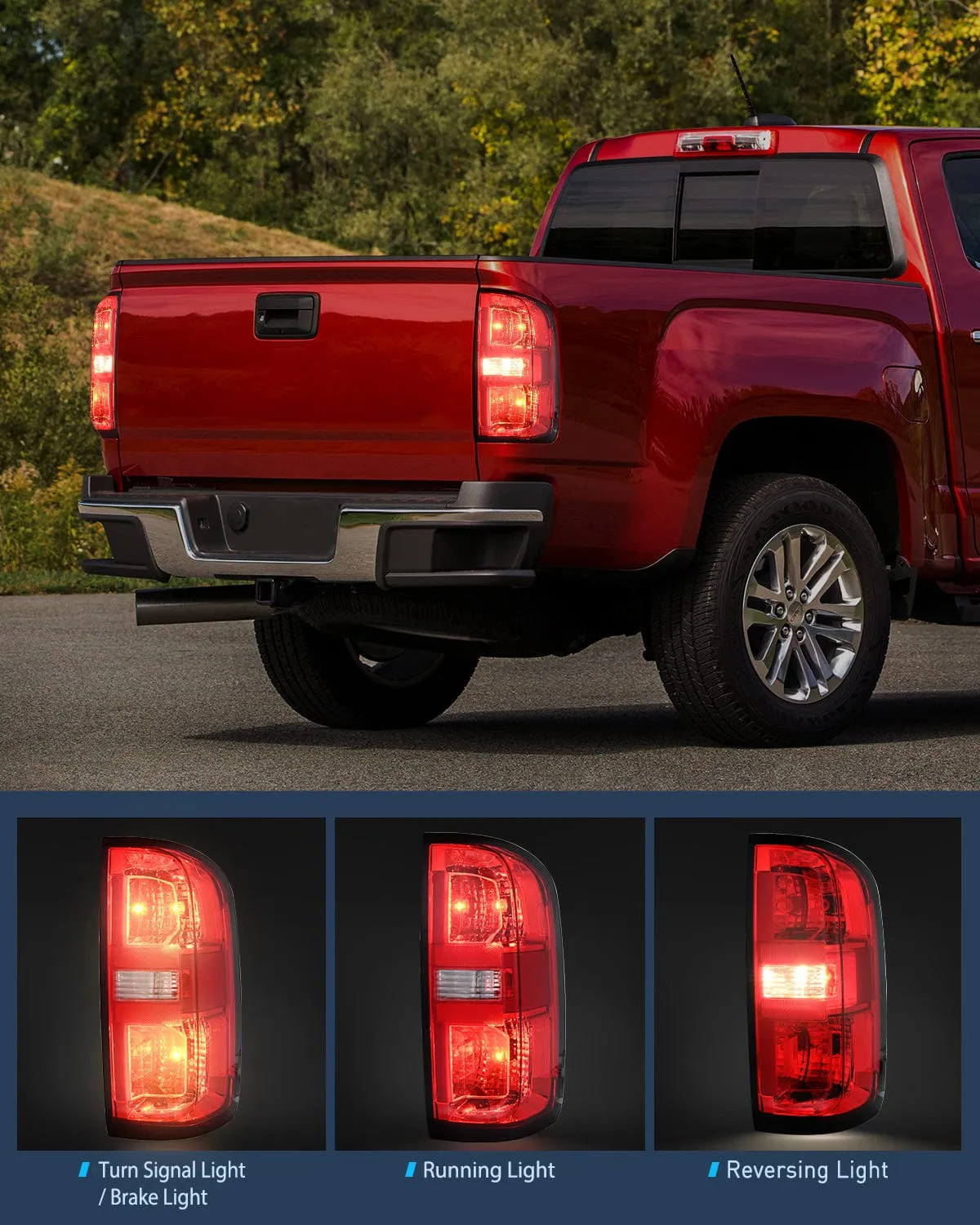 2015-2022 Chevy Colorado Taillight Assembly Rear Lamp Replacement OE Style Driver Side and Passenger Side w/Bulbs