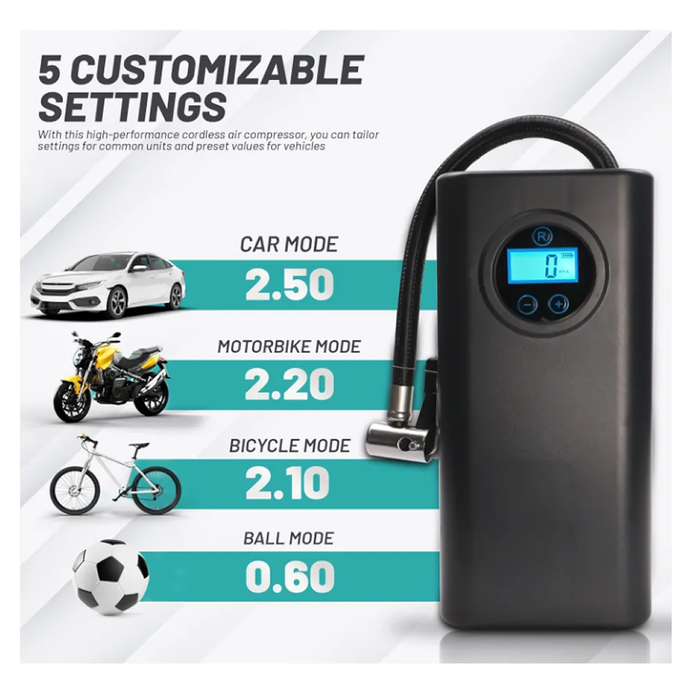 3600Mah Multi-Application Automate Cordless Tire Inflator