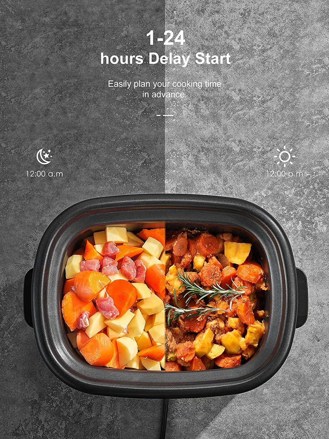 6.5qt Slow Cooker Air Fryer Combo, 12-in-1 Multicooker Programmable, Adjustable Temp&Time