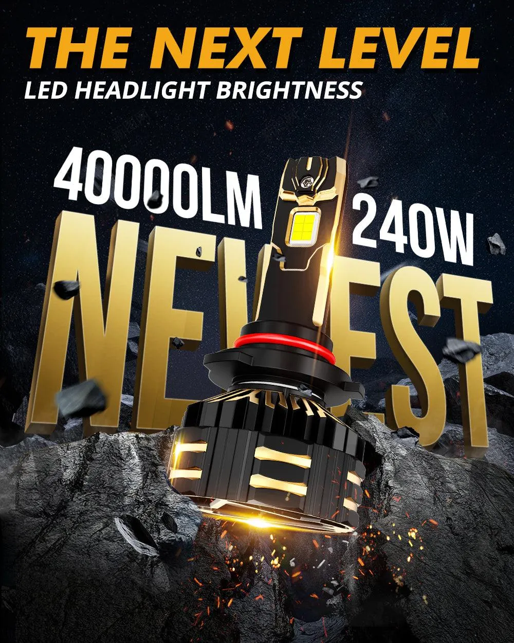 🆕9005 H11 LED Headlight Bulbs 240W 40000LM GX-ULTRA Series 6500K Cool White | 4 Bulbs