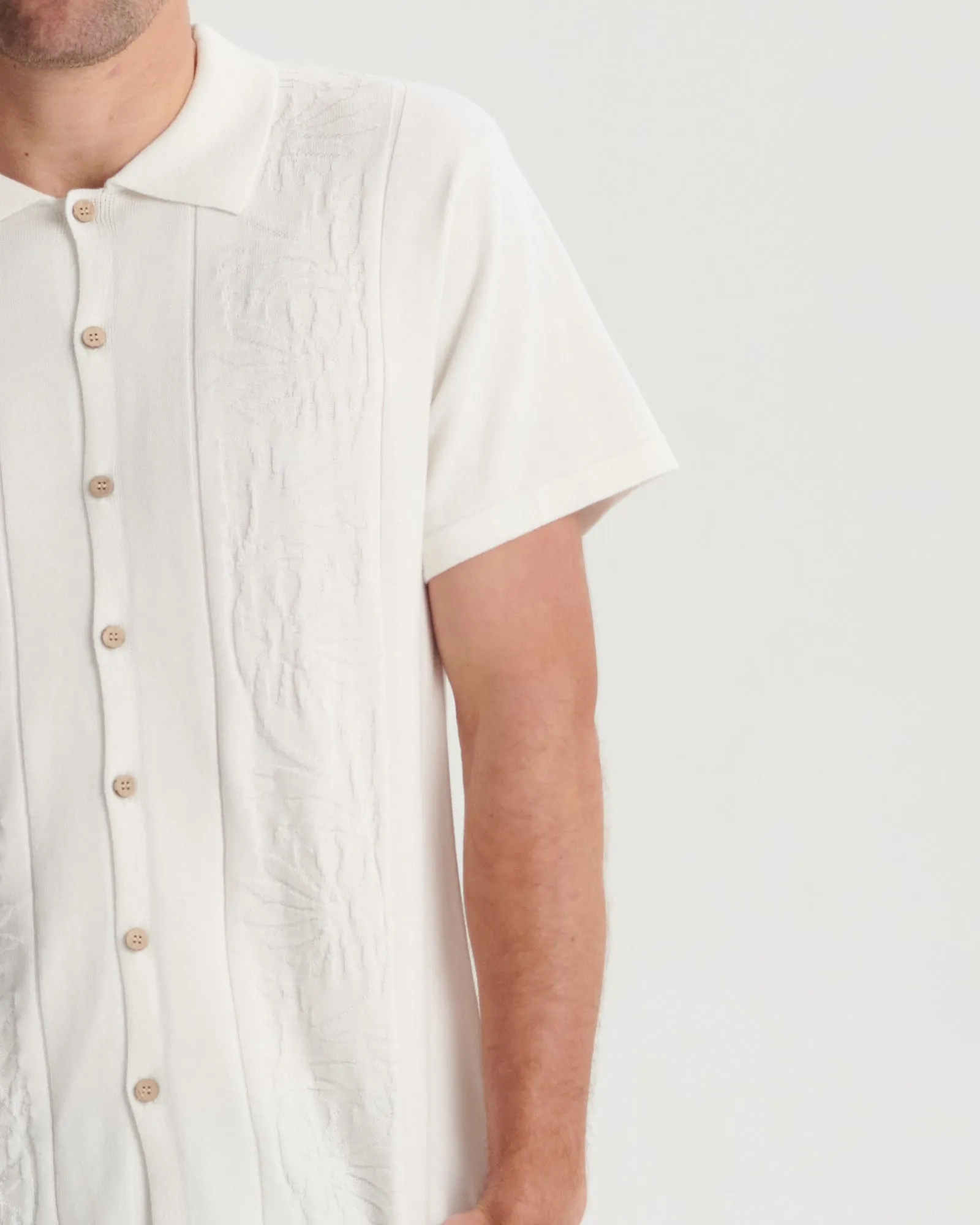 Access Knit Shirt - Off White