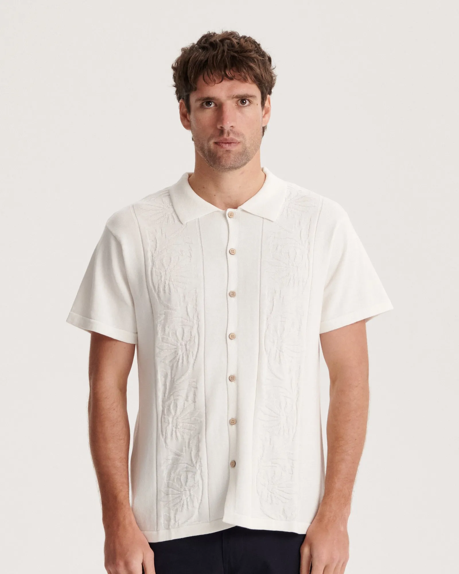 Access Knit Shirt - Off White