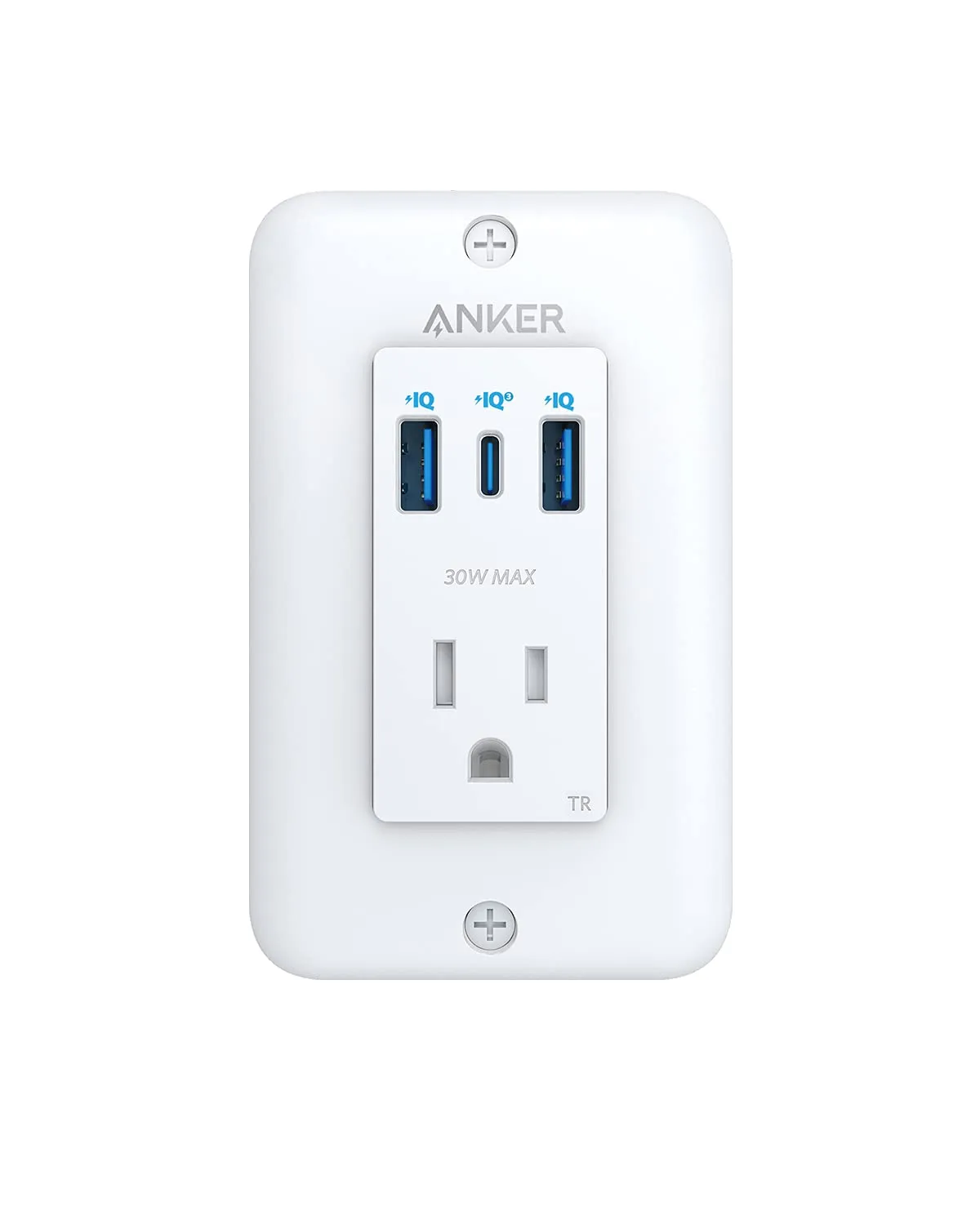Anker USB C Wall Outlet, PowerExtend USB-C 1 2 Ports, and a 30W Power Delivery Port, Tamper Resistant Receptacles,ETL Listed
