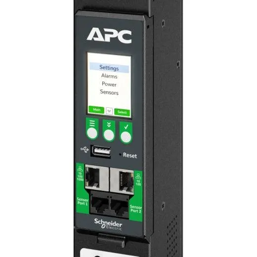 APC APC NetShelter Rack PDU Advanced | Switched Metered Outlet | 11.5kW | 3PH | 415V | 20A | 520P6 | 48 Outlet (APDU10250SM)