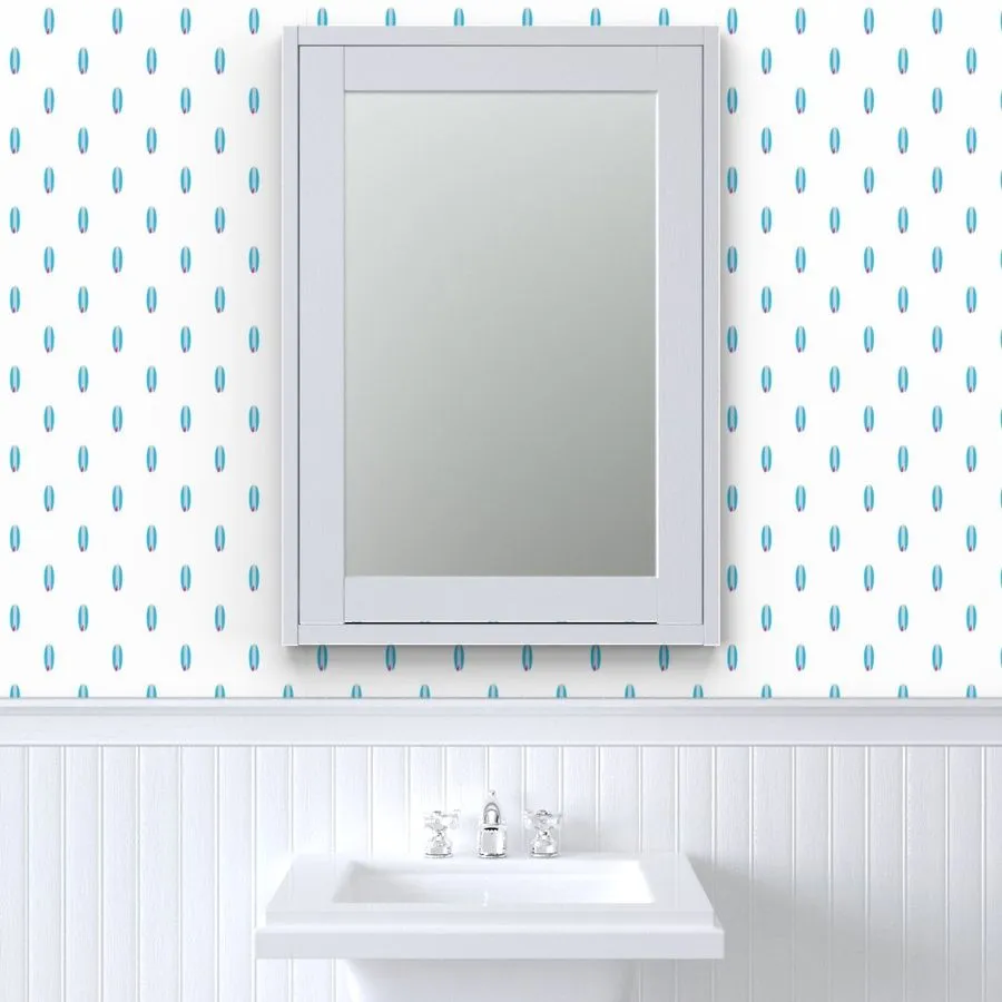 Aqua Blue and Hot Pink Classic Mini Size Surfboards Wallpaper