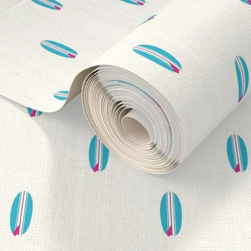 Aqua Blue and Hot Pink Classic Mini Size Surfboards Wallpaper