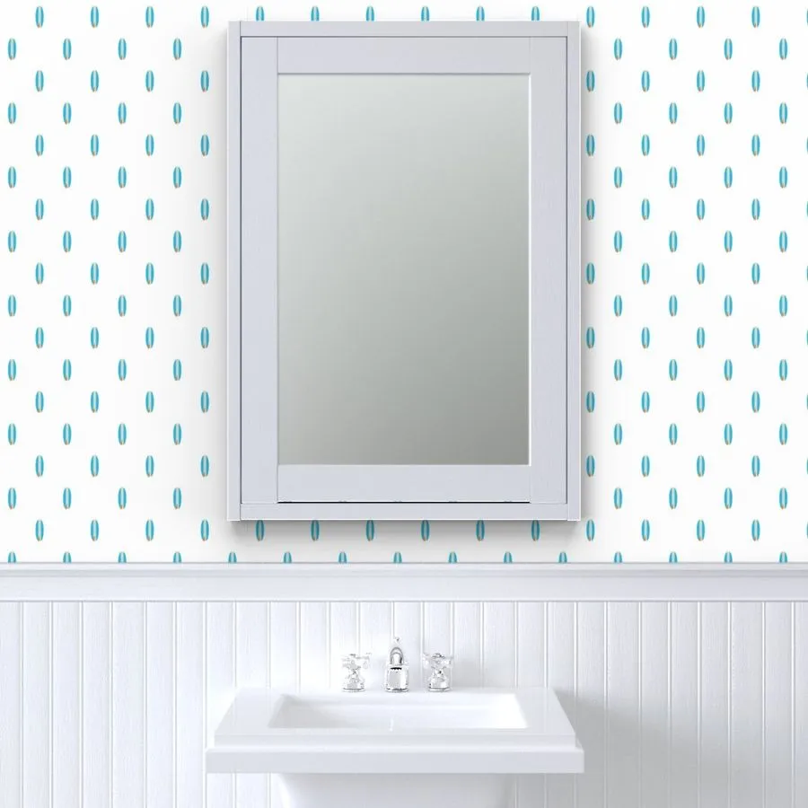 Aqua Blue and Orange Classic Mini Size Surfboards Wallpaper