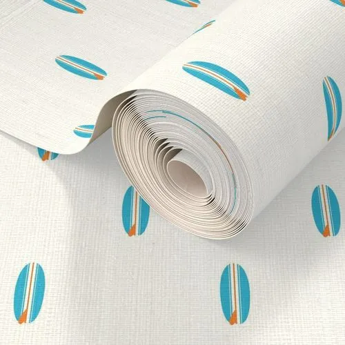 Aqua Blue and Orange Classic Mini Size Surfboards Wallpaper