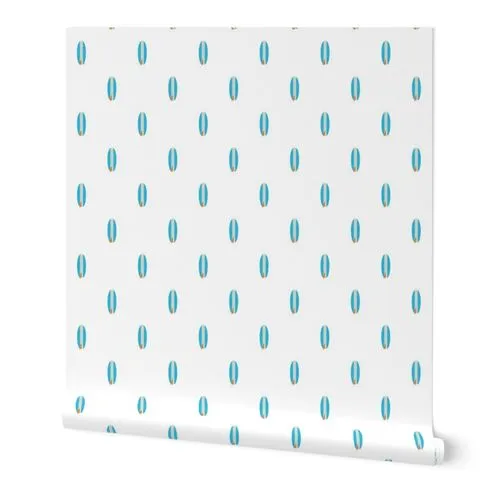 Aqua Blue and Orange Classic Mini Size Surfboards Wallpaper