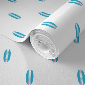 Aqua Blue and Pink Classic Mini Size Surfboards Wallpaper