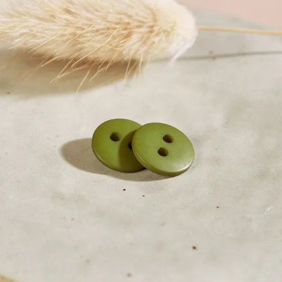 Atelier Brunette - Classic Matte Buttons - Matcha Leaf 12mm