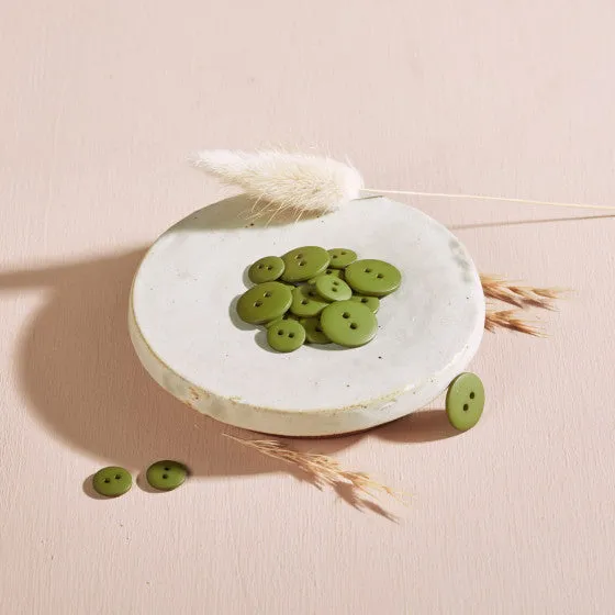 Atelier Brunette - Classic Matte Buttons - Matcha Leaf 12mm