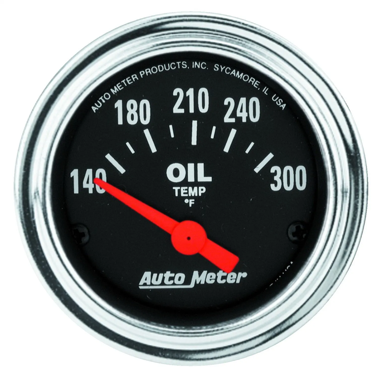 AutoMeter 2543 GAUGE; OIL TEMP; 2 1/16in.; 140-300deg.F; ELECTRIC; TRADITIONAL CHROME