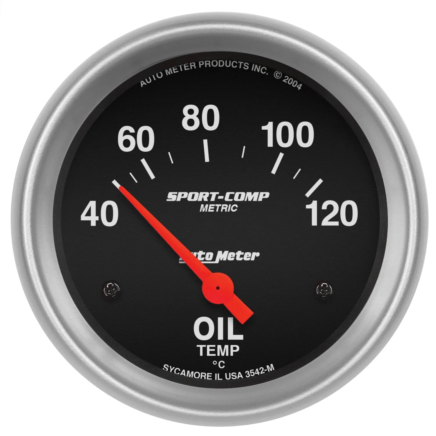 AutoMeter 3542-M GAUGE; OIL TEMP; 2 5/8in.; 40-120deg.F; ELECTRIC; SPORT-COMP