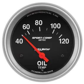 AutoMeter 3542-M GAUGE; OIL TEMP; 2 5/8in.; 40-120deg.F; ELECTRIC; SPORT-COMP