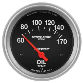 AutoMeter 3543-M GAUGE; OIL TEMP; 2 5/8in.; 60-170deg.F; ELECTRIC; SPORT-COMP