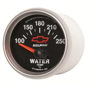 AutoMeter 3637-00406 GAUGE; WATER TEMP; 2 1/16in.; 100-250deg.F; ELECTRIC; CHEVY RED BOWTIE; BLACK