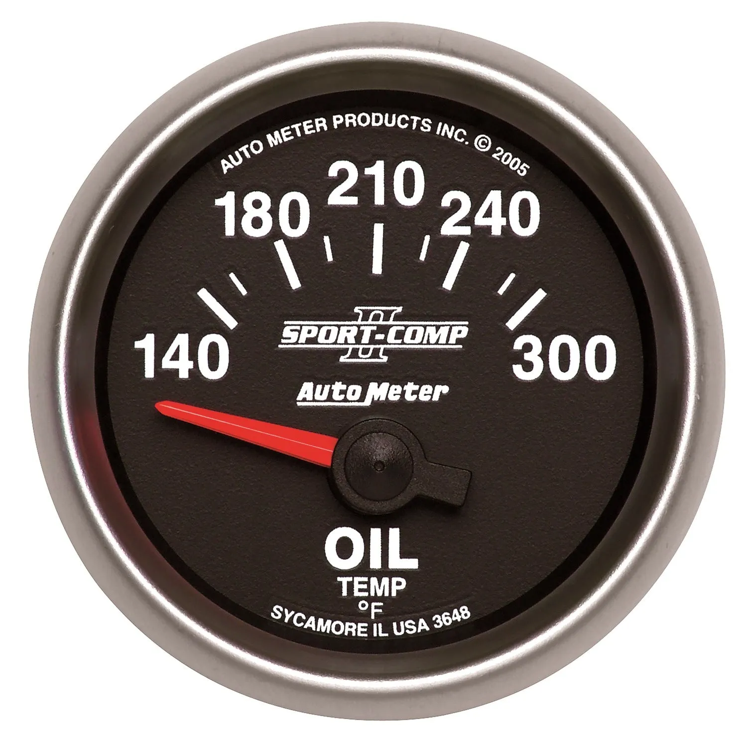 AutoMeter 3648 GAUGE; OIL TEMP; 2 1/16in.; 140-300deg.F; ELECTRIC; SPORT-COMP II