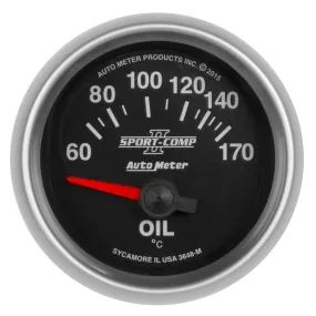 AutoMeter 3648-M GAUGE; OIL TEMP; 2 1/16in.; 60-170deg.F; ELECTRIC; SPORT-COMP II