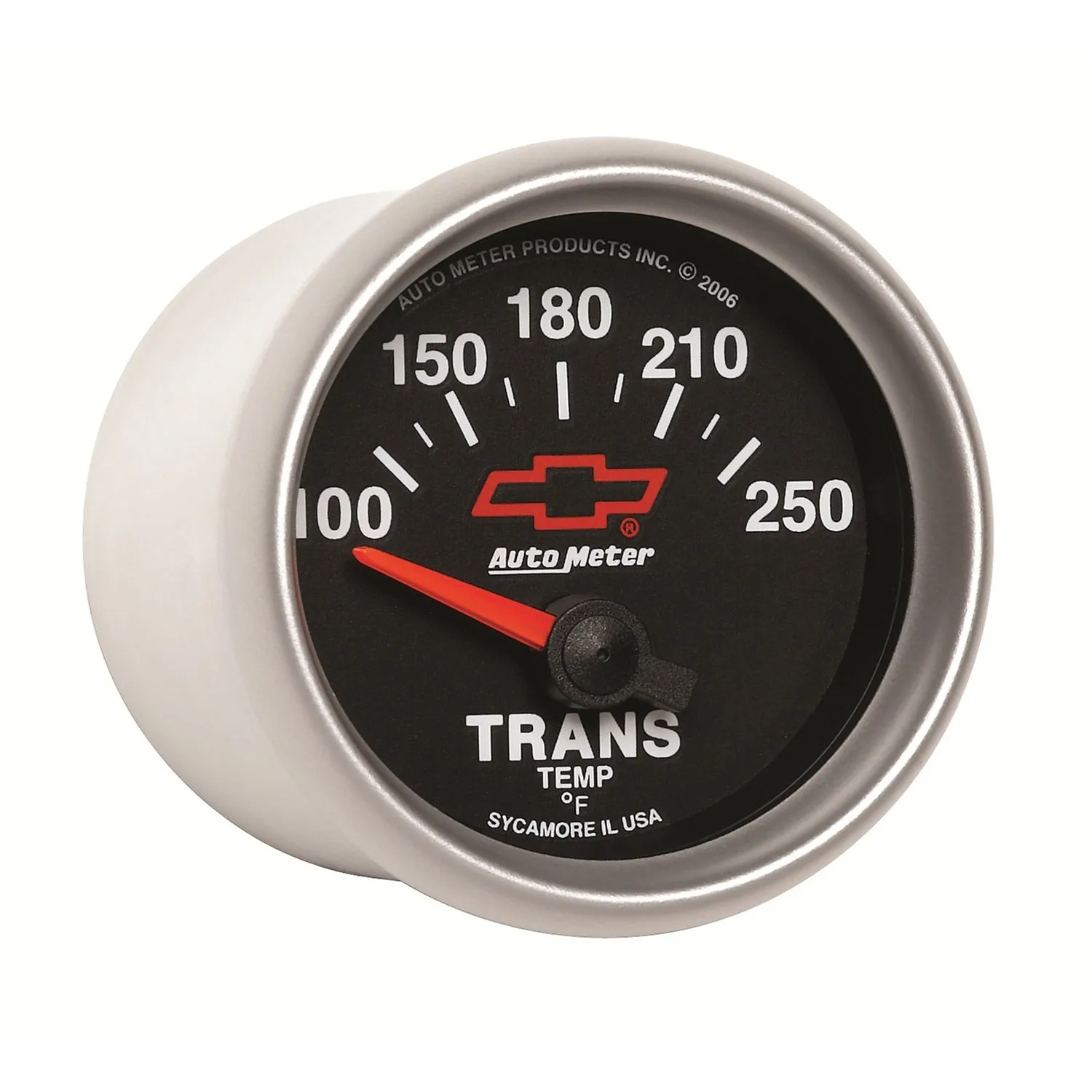 AutoMeter 3649-00406 GAUGE; TRANSMISSION TEMP; 2 1/16in.; 100-250deg.F; ELECTRIC; CHEVY RED BOWTIE; B