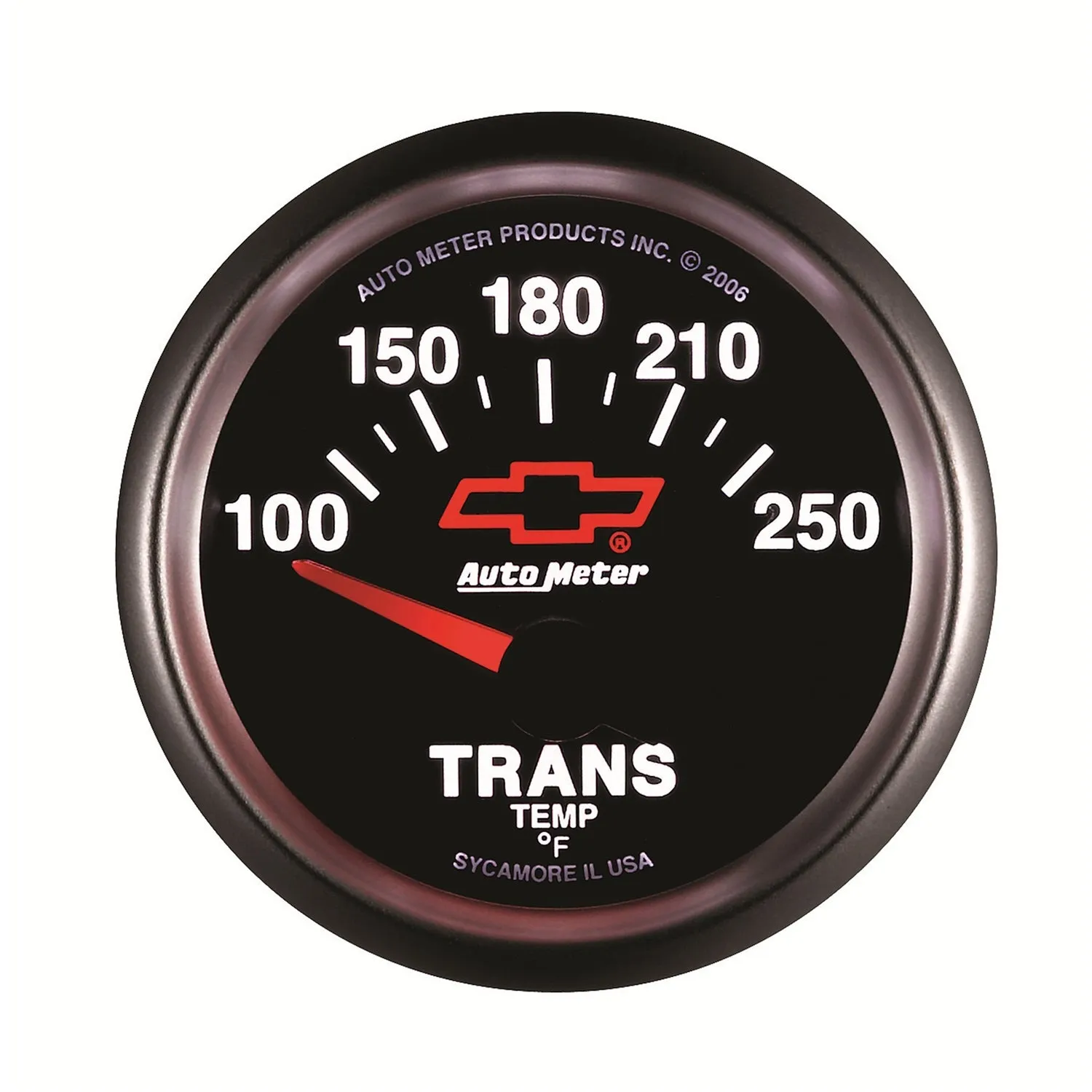 AutoMeter 3649-00406 GAUGE; TRANSMISSION TEMP; 2 1/16in.; 100-250deg.F; ELECTRIC; CHEVY RED BOWTIE; B