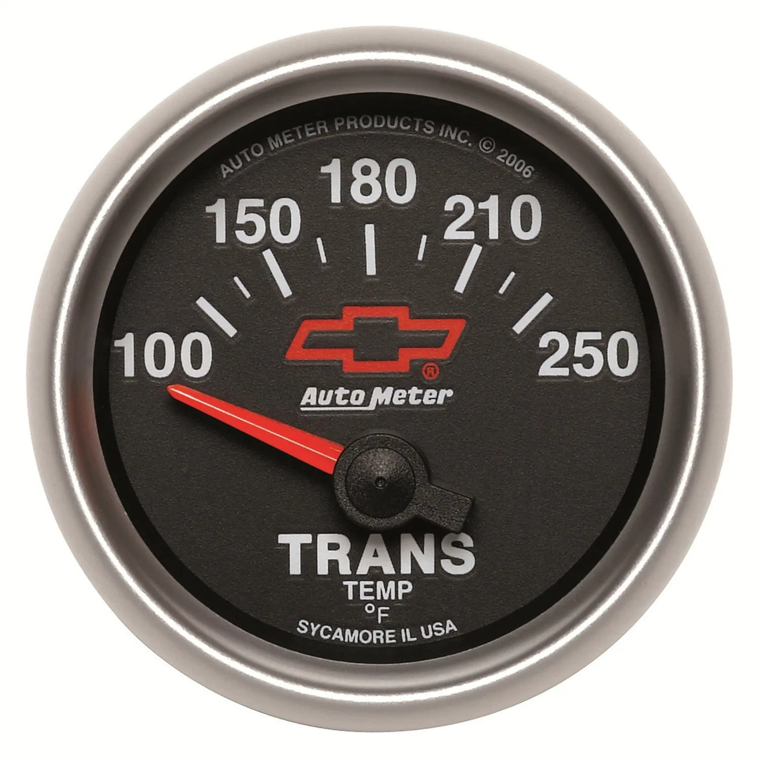 AutoMeter 3649-00406 GAUGE; TRANSMISSION TEMP; 2 1/16in.; 100-250deg.F; ELECTRIC; CHEVY RED BOWTIE; B