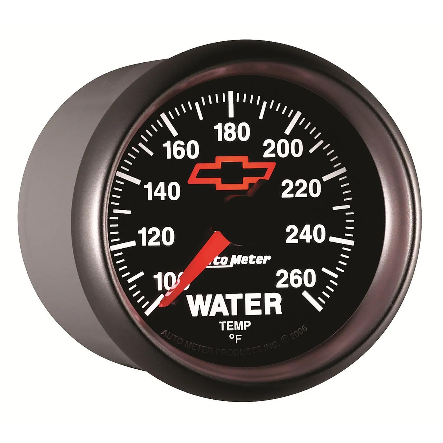 AutoMeter 3655-00406 GAUGE; WATER TEMP; 2 1/16in.; 100-260deg.F; DIGITAL STEPPER MOTOR; CHEVY RED BOW