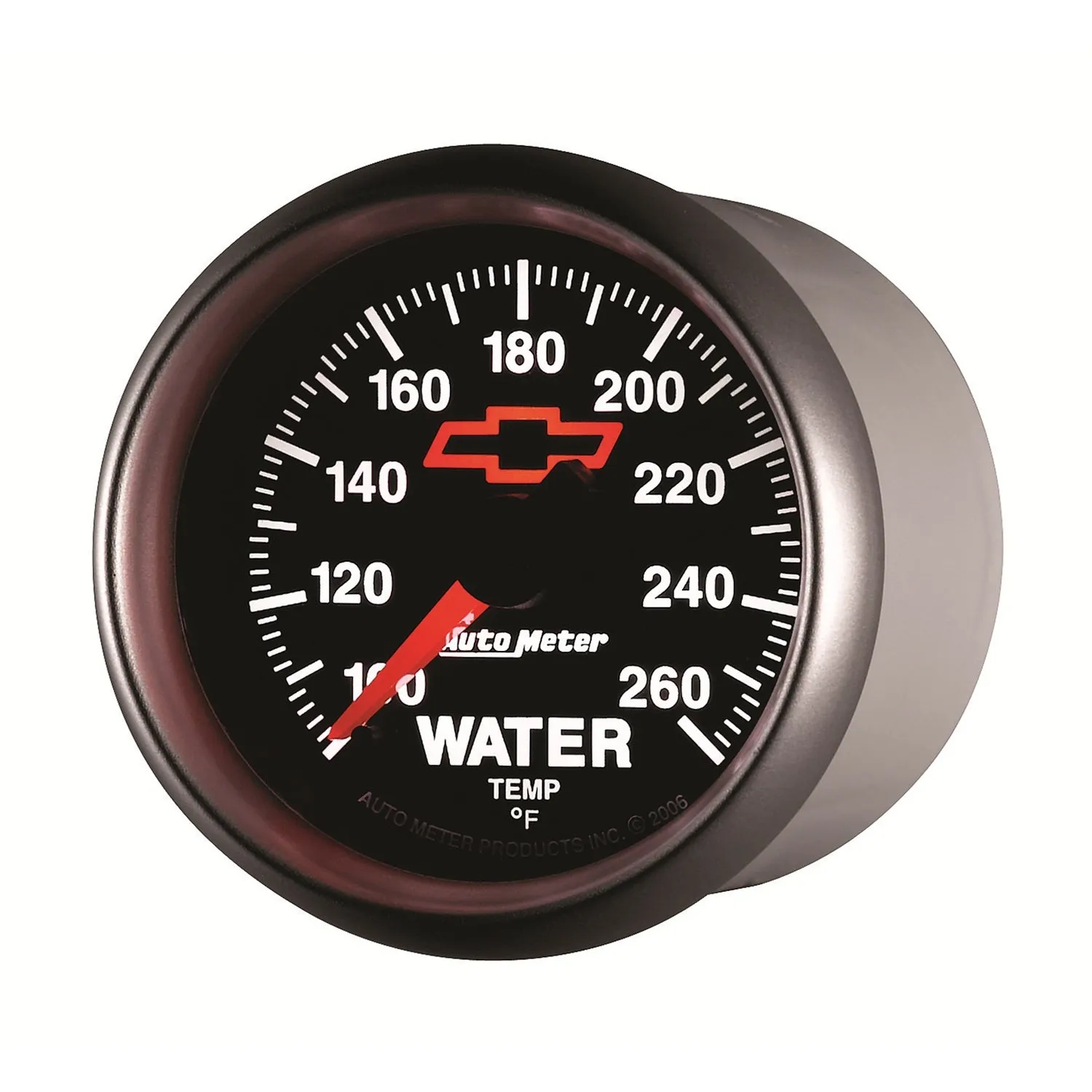 AutoMeter 3655-00406 GAUGE; WATER TEMP; 2 1/16in.; 100-260deg.F; DIGITAL STEPPER MOTOR; CHEVY RED BOW