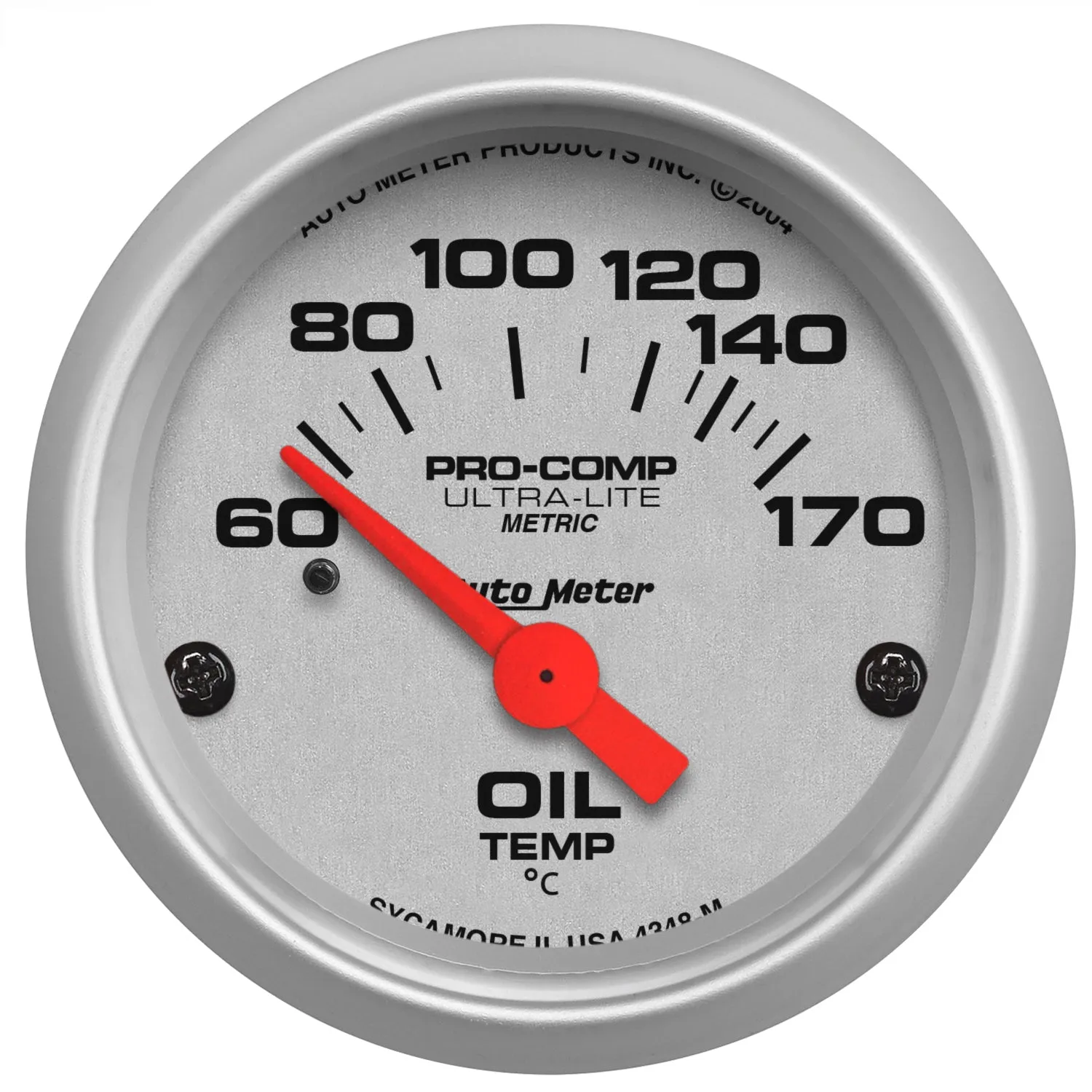 AutoMeter 4348-M GAUGE; OIL TEMP; 2 1/16in.; 60-170deg.F; ELECTRIC; ULTRA-LITE