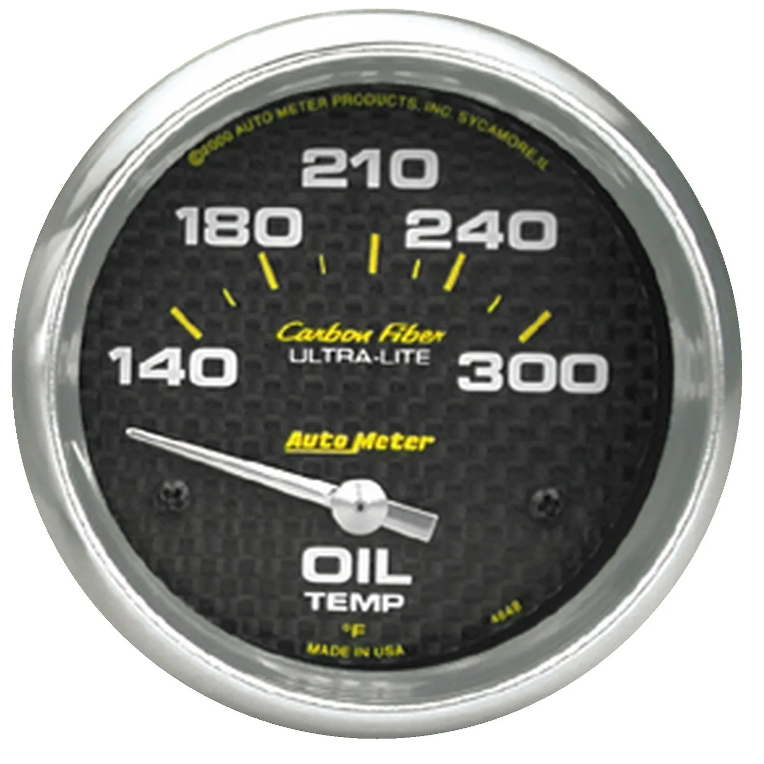 AutoMeter 4848 GAUGE; OIL TEMP; 2 5/8in.; 140-300deg.F; ELECTRIC; CARBON FIBER