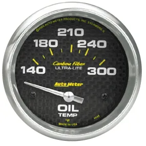 AutoMeter 4848 GAUGE; OIL TEMP; 2 5/8in.; 140-300deg.F; ELECTRIC; CARBON FIBER