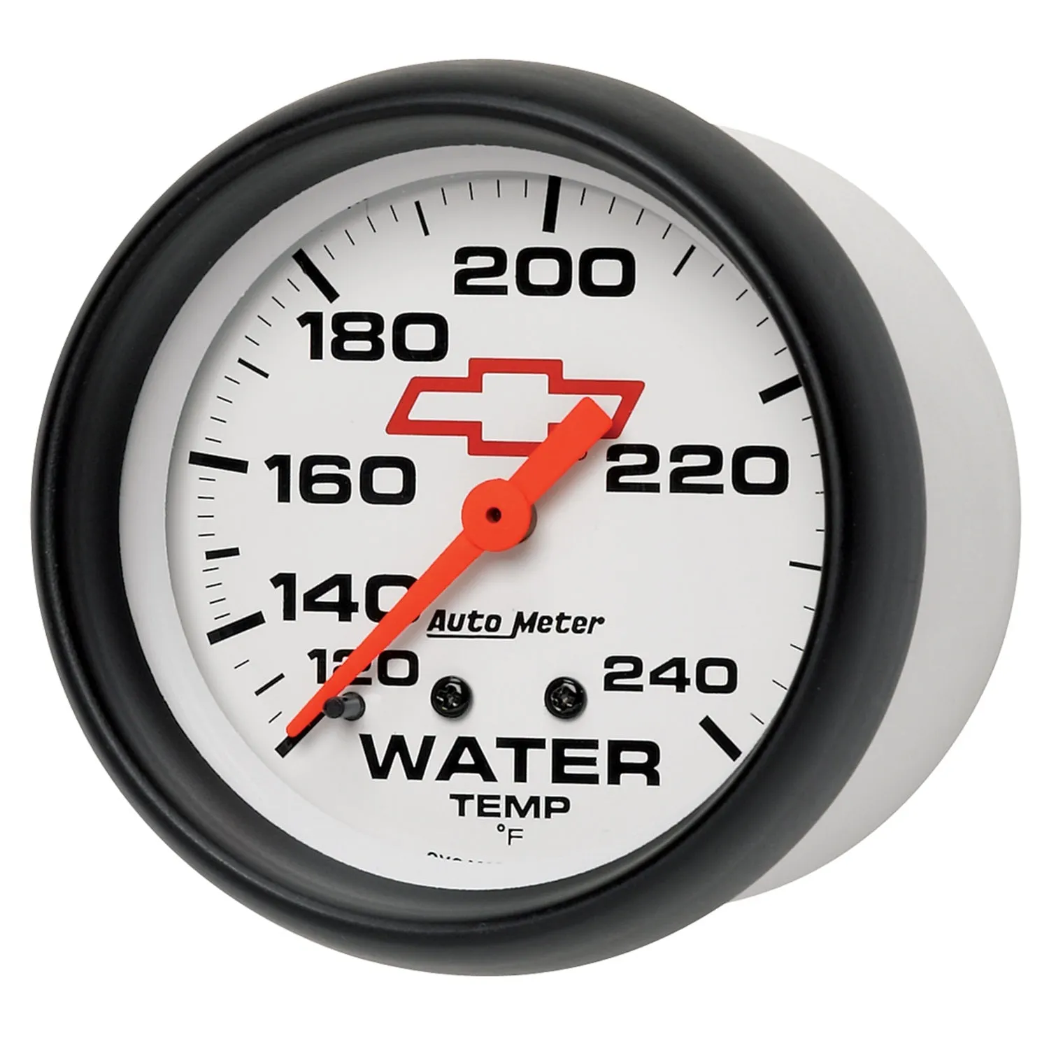 AutoMeter 5832-00406 GAUGE; WATER TEMP; 2 5/8in.; 120-240deg.F; MECHANICAL; CHEVY RED BOWTIE; WHITE