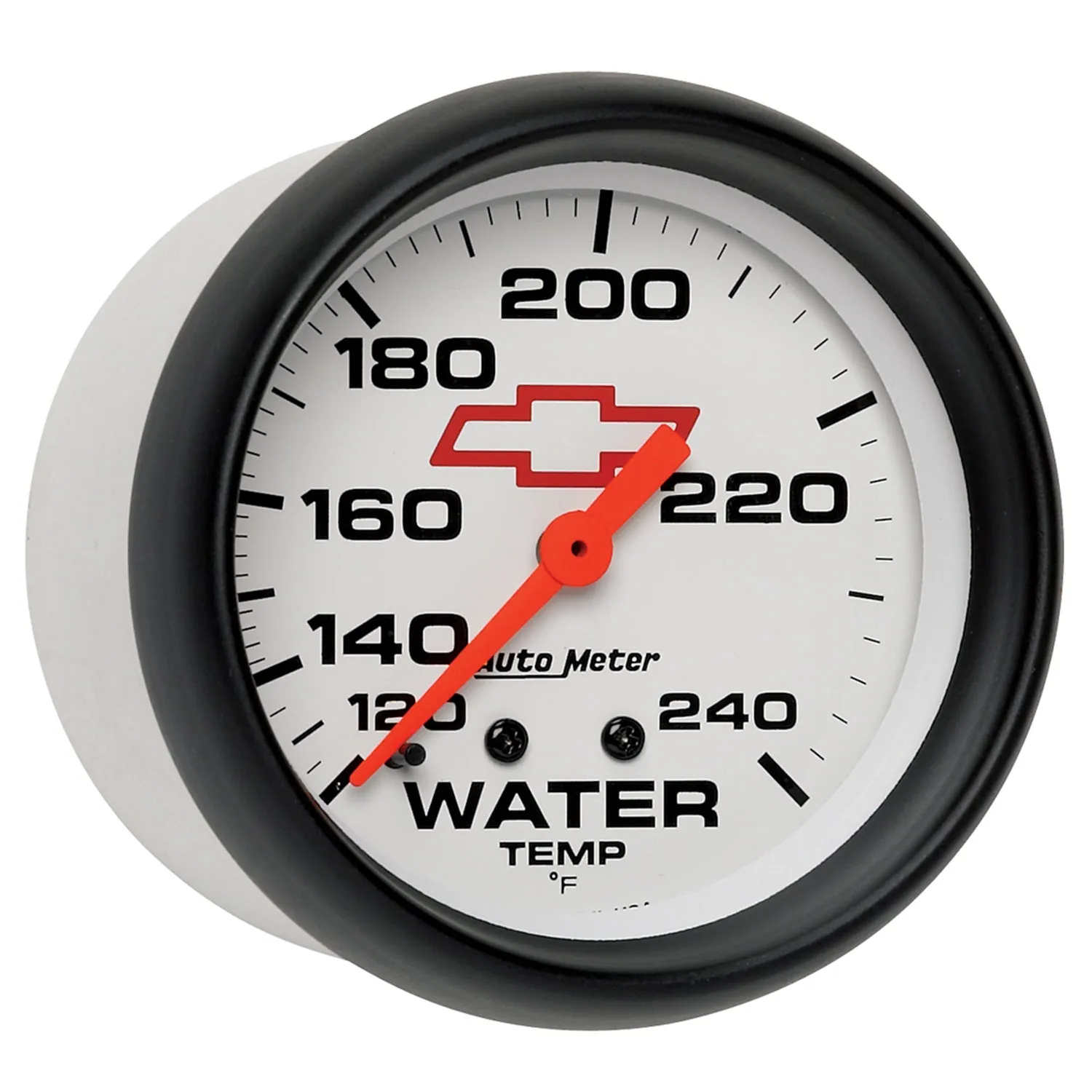 AutoMeter 5832-00406 GAUGE; WATER TEMP; 2 5/8in.; 120-240deg.F; MECHANICAL; CHEVY RED BOWTIE; WHITE