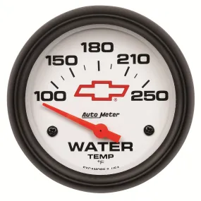 AutoMeter 5837-00406 GAUGE; WATER TEMP; 2 5/8in.; 100-250deg.F; ELECTRIC; CHEVY RED BOWTIE; WHITE