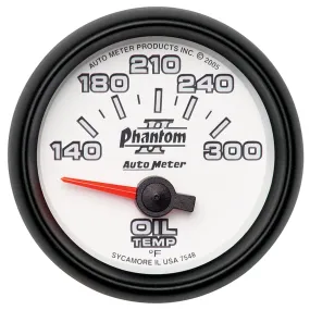 AutoMeter 7548 GAUGE; OIL TEMP; 2 1/16in.; 140-300deg.F; ELECTRIC; PHANTOM II