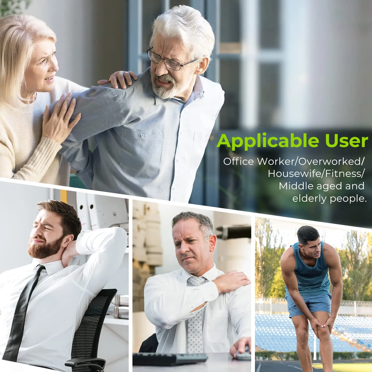 AUVON 2-in-1 TENS Unit Muscle Stimulator for Pain Relief with 24 Modes, Muscle Stimulator with Dust-Proof Bag, Cable Ties and 8 Replacement Pads