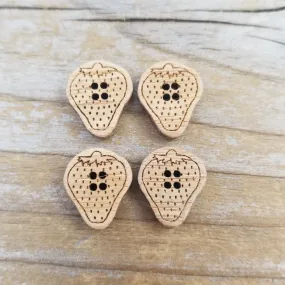 Bamboo Strawberry Buttons 3/4"