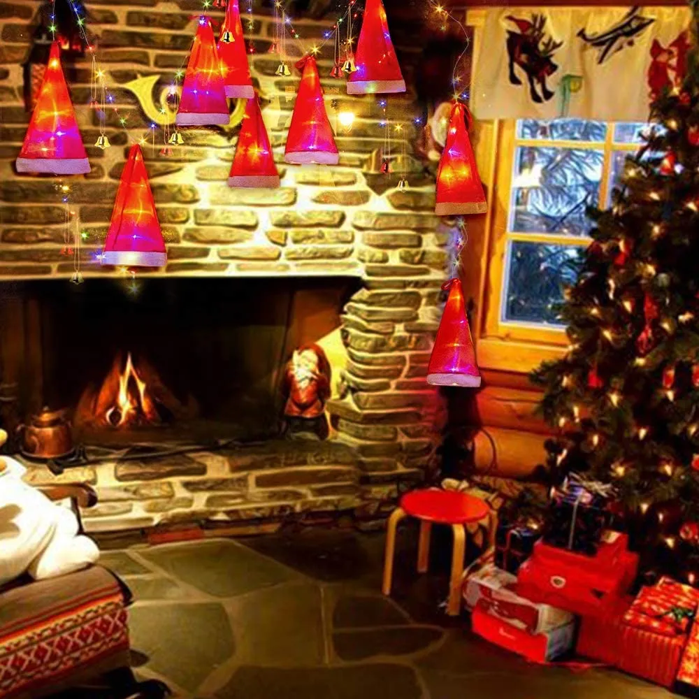 Battery-powered Indoor and Outdoor Christmas Hat Decoration