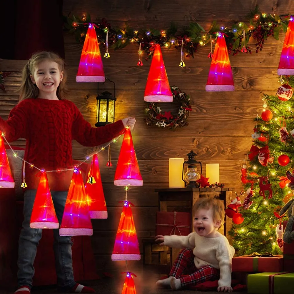 Battery-powered Indoor and Outdoor Christmas Hat Decoration