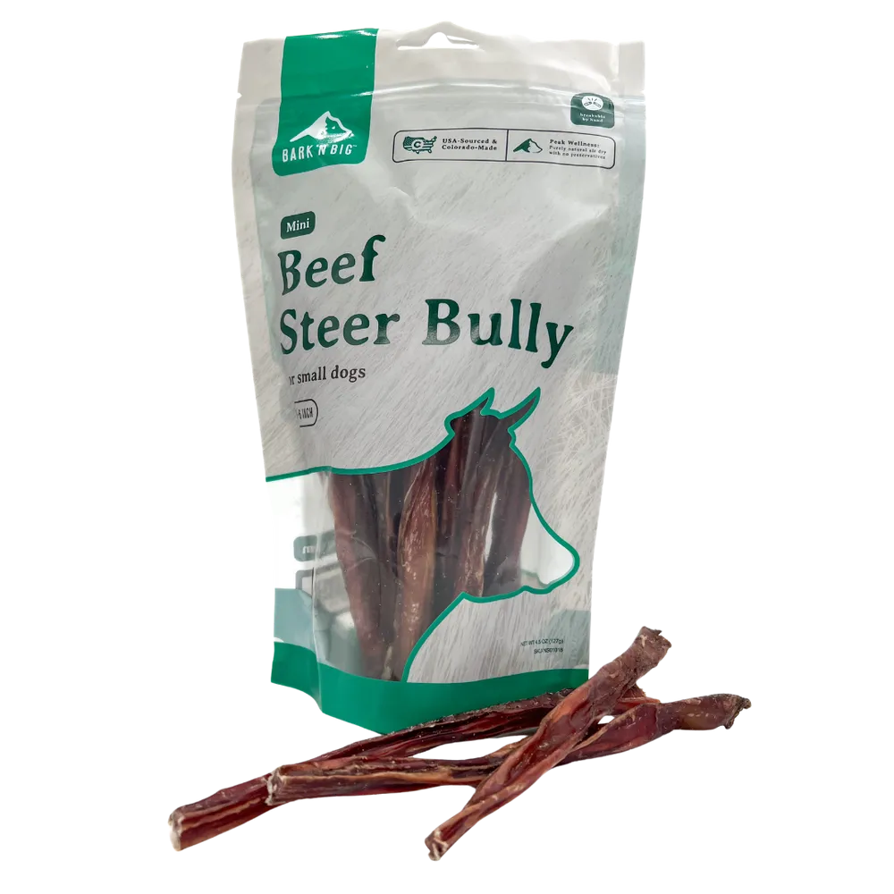 Beef Steer Bully Stick Mini 6in - 15ct.
