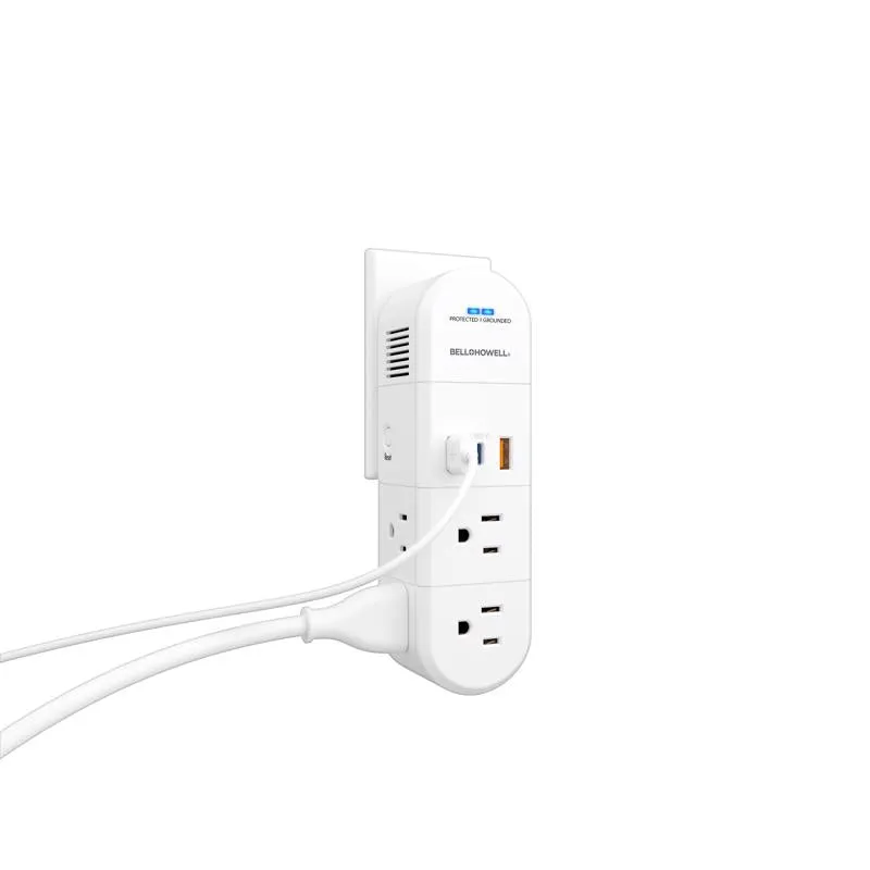 Bell   Howell Swivel Power Residential Plastic Grounding Outlet Multiplier Non-NEMA