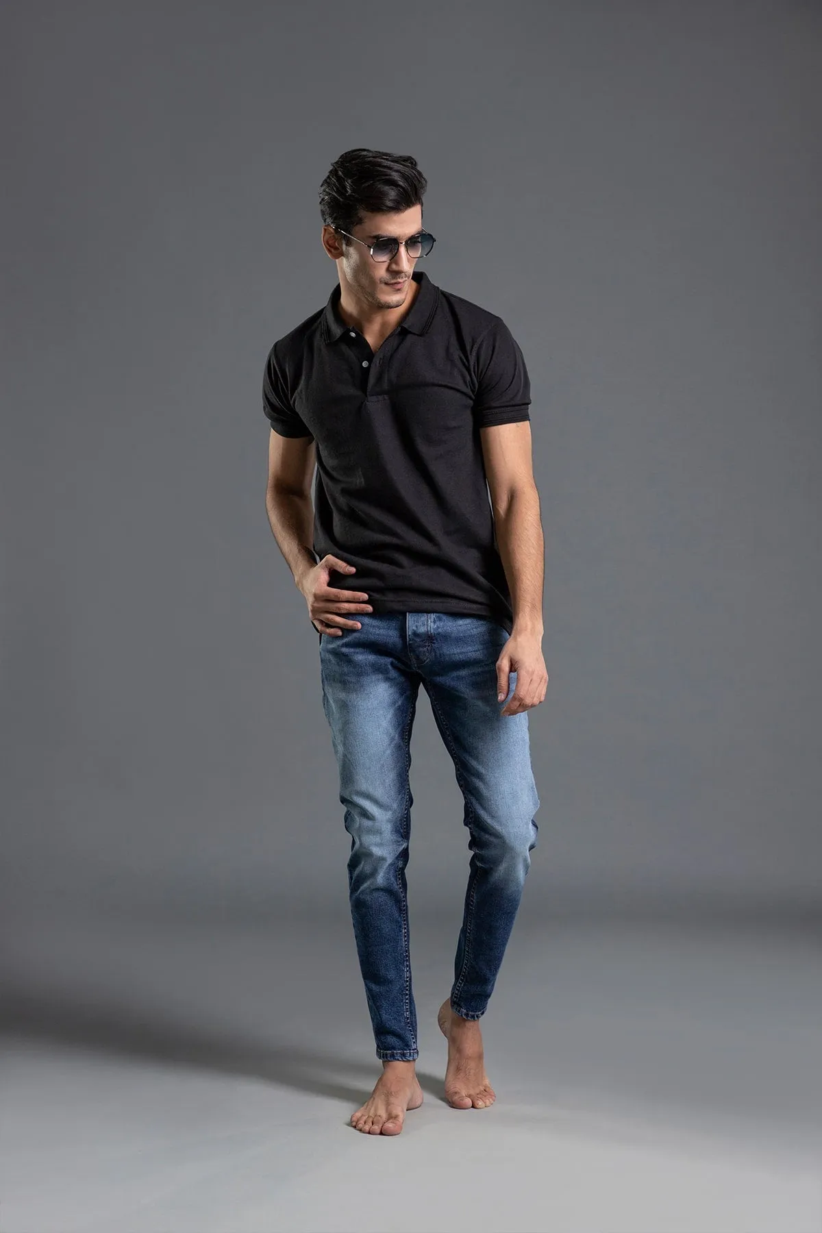 Black Plain Polo